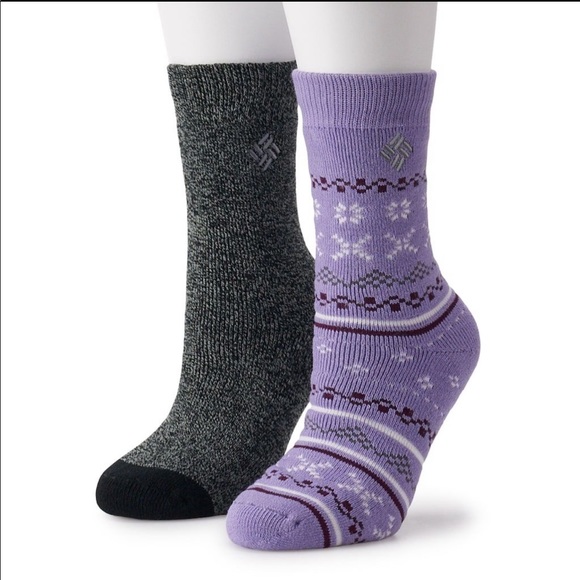 Columbia Womens Midweight Fair Isle Thermal 2-Pack Shoe Size 4-10